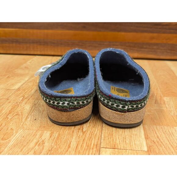 Stegmann Germany Women's Size 36/ USA 6 Wool Felt Cork Comfort Clogs Blue - Picture 3 of 10